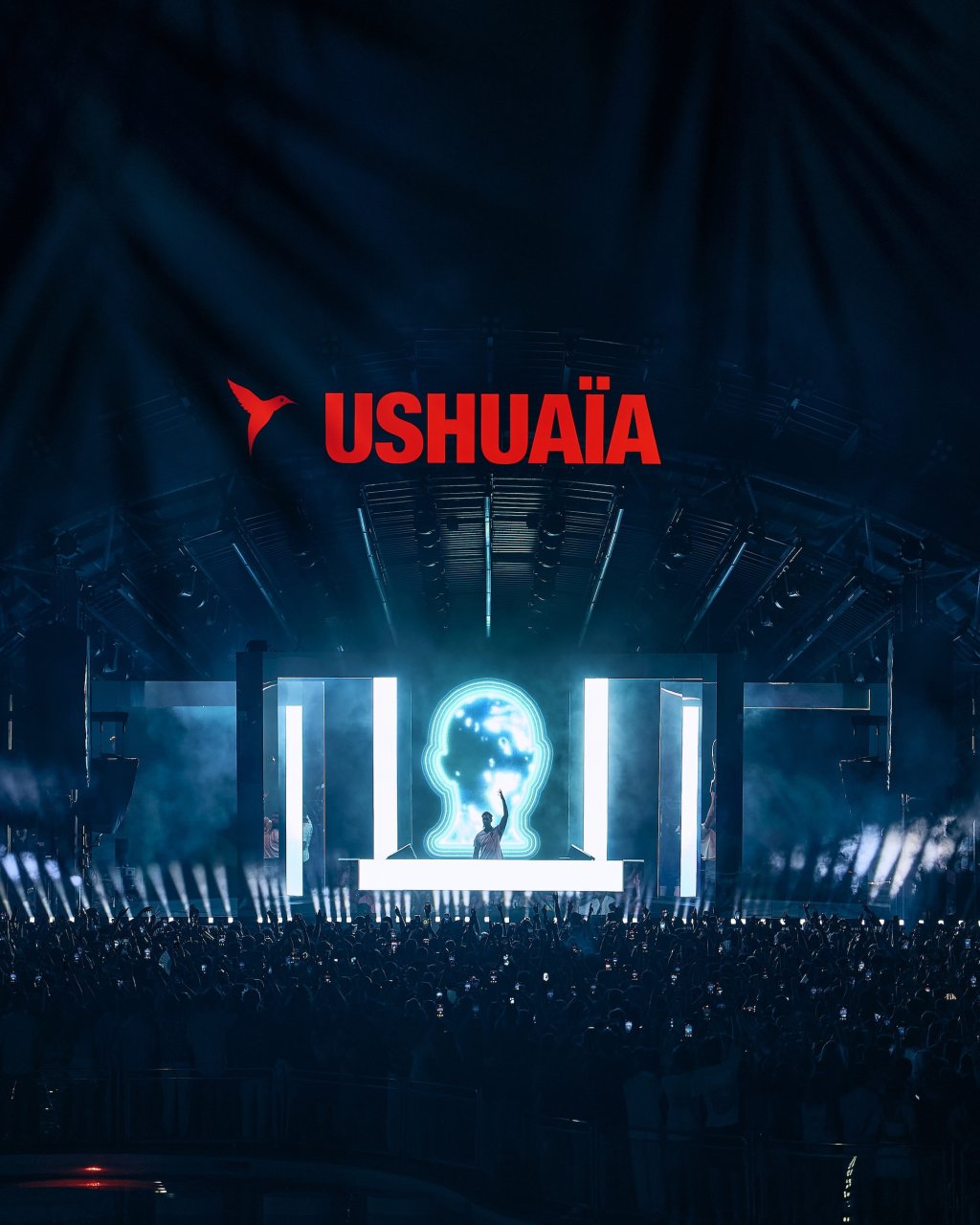 Calvin Harris performs at his Ushuaïa Ibiza DJ residency in 2025.