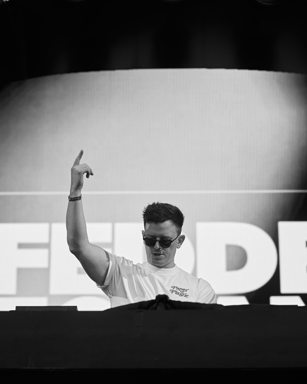 Fedde le Grand performs at Armin van Buuren's Ushuaïa Ibiza residency in 2023.